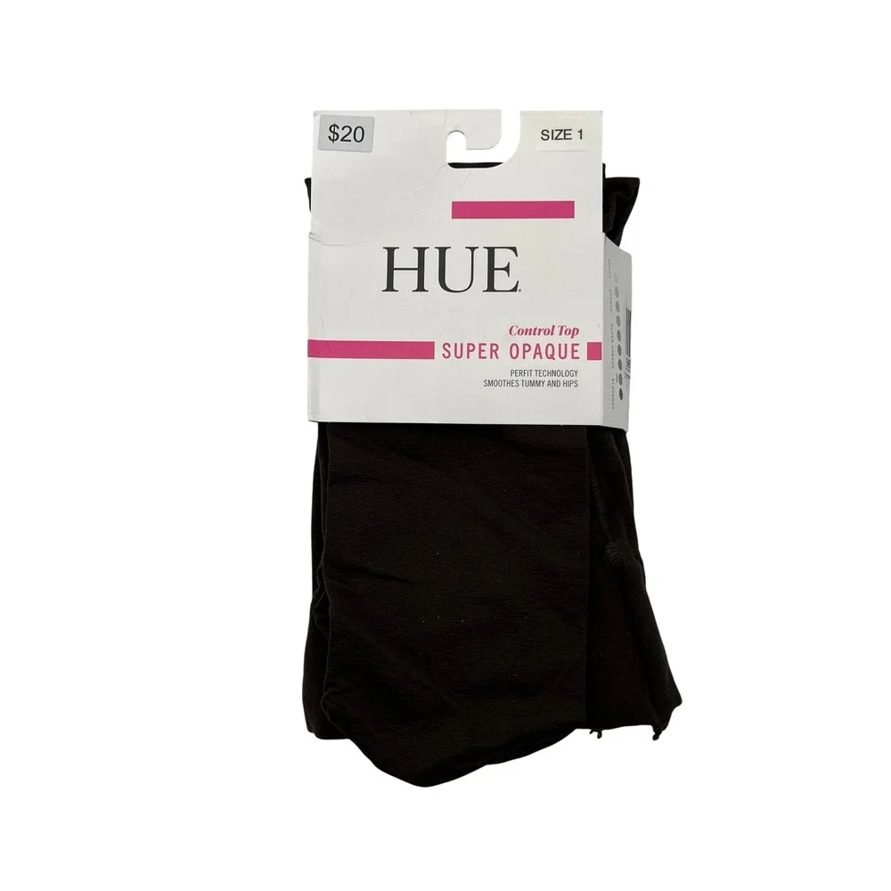 HUE Tights Women Size 1 Espresso Super Opaque Control Top Perfit Technology 9007